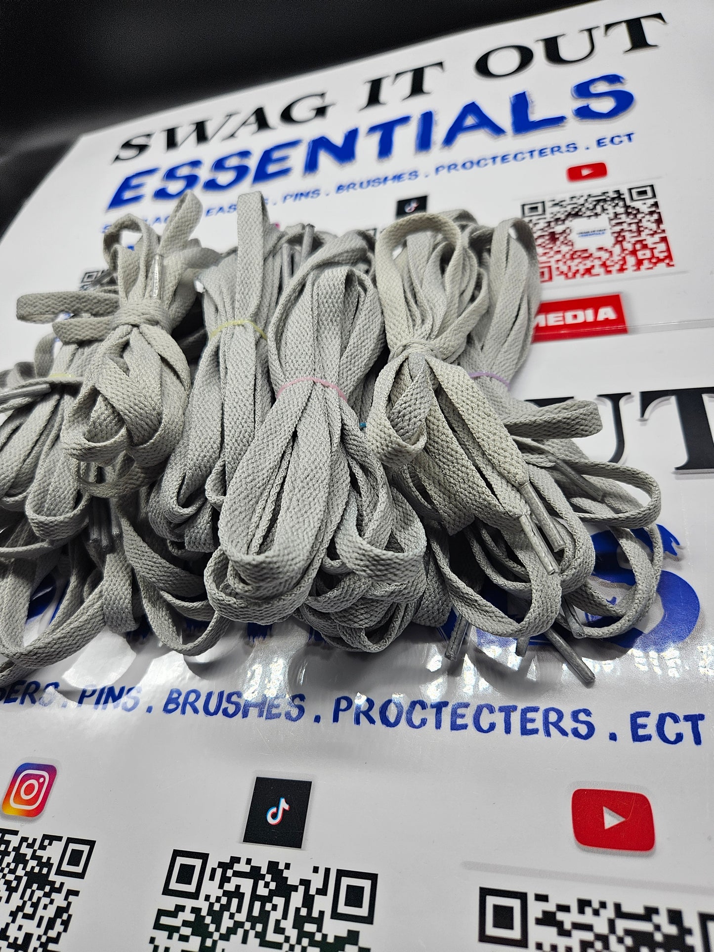 Light grey shoelaces