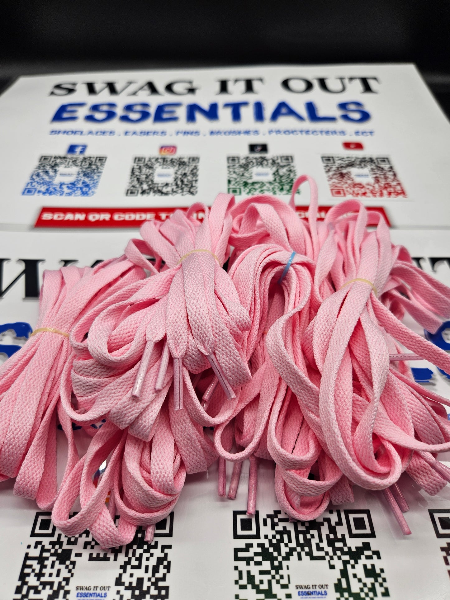Pink shoelaces