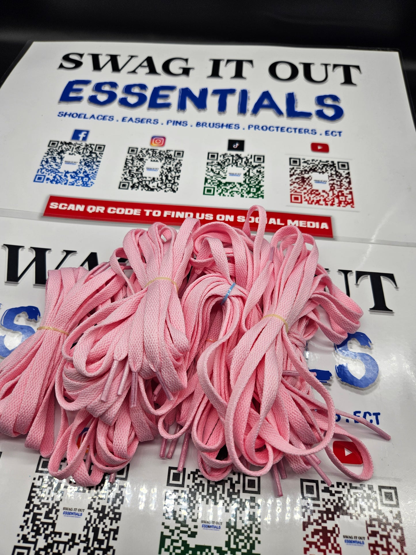 Pink shoelaces