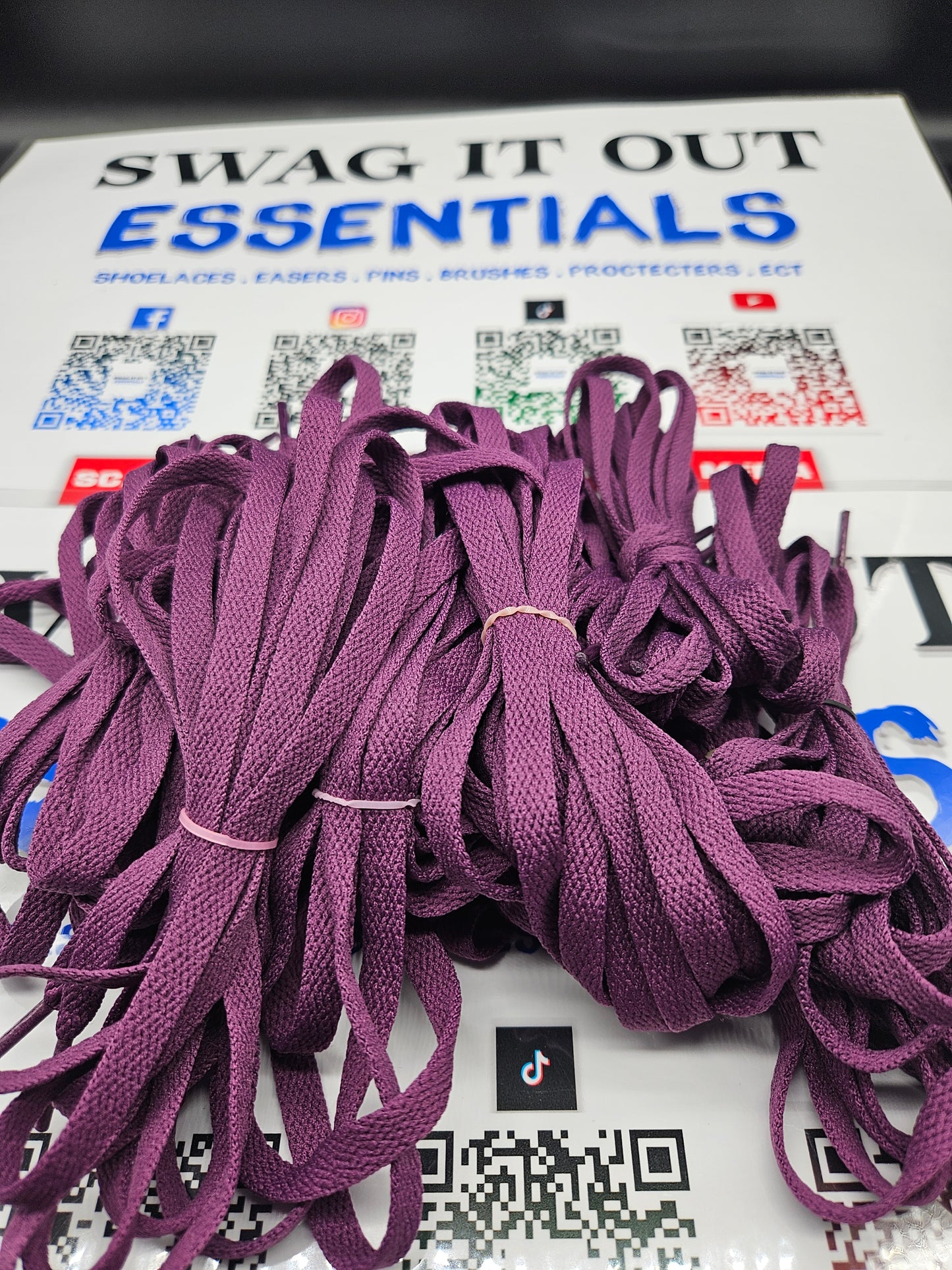 Purple shoelaces