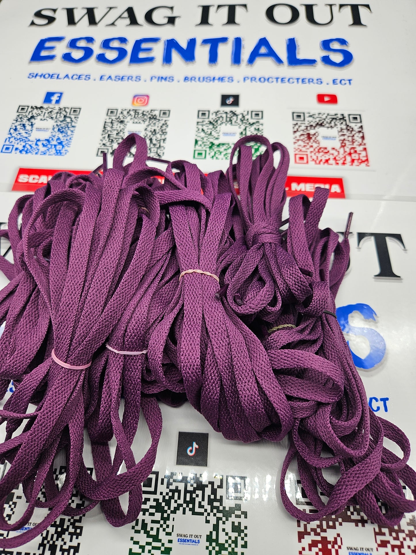 Purple shoelaces