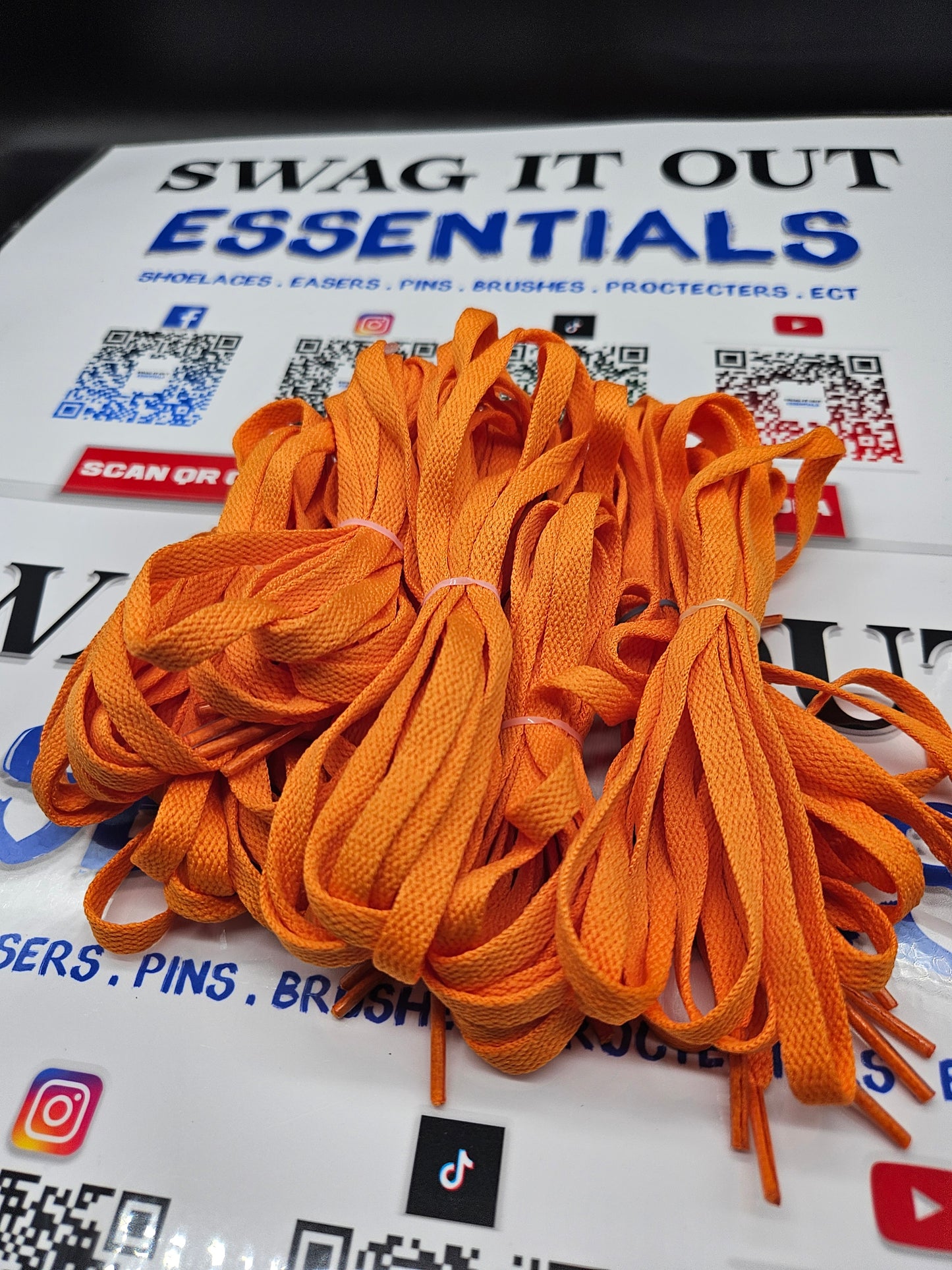 Orange shoelaces