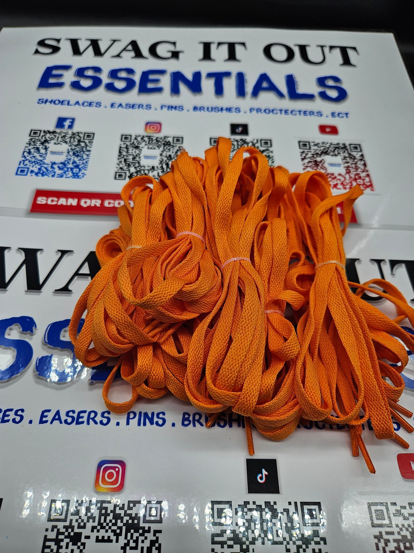 Orange shoelaces
