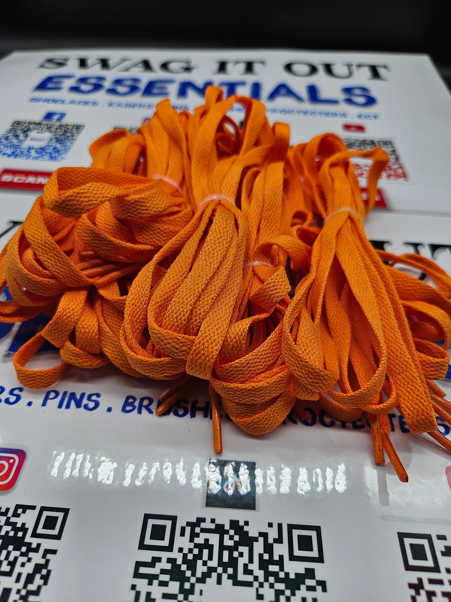 Orange shoelaces