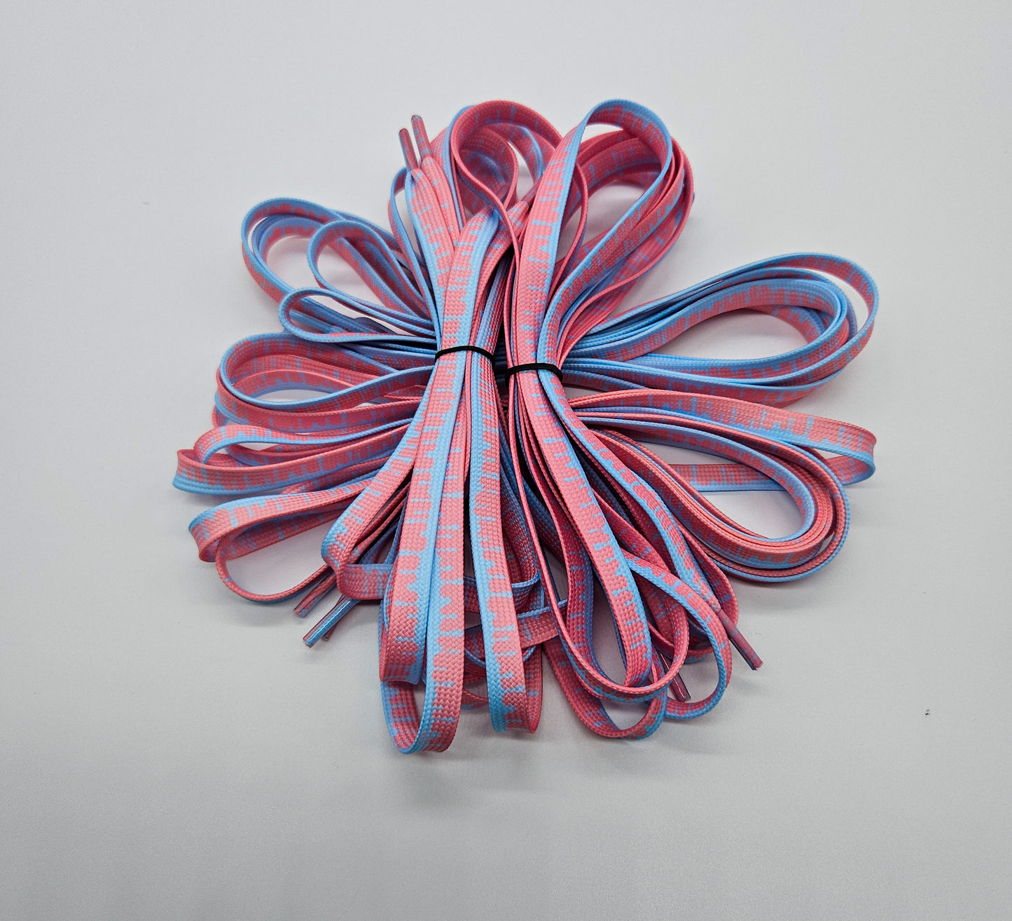 Pink & Baby blue drip shoelaces