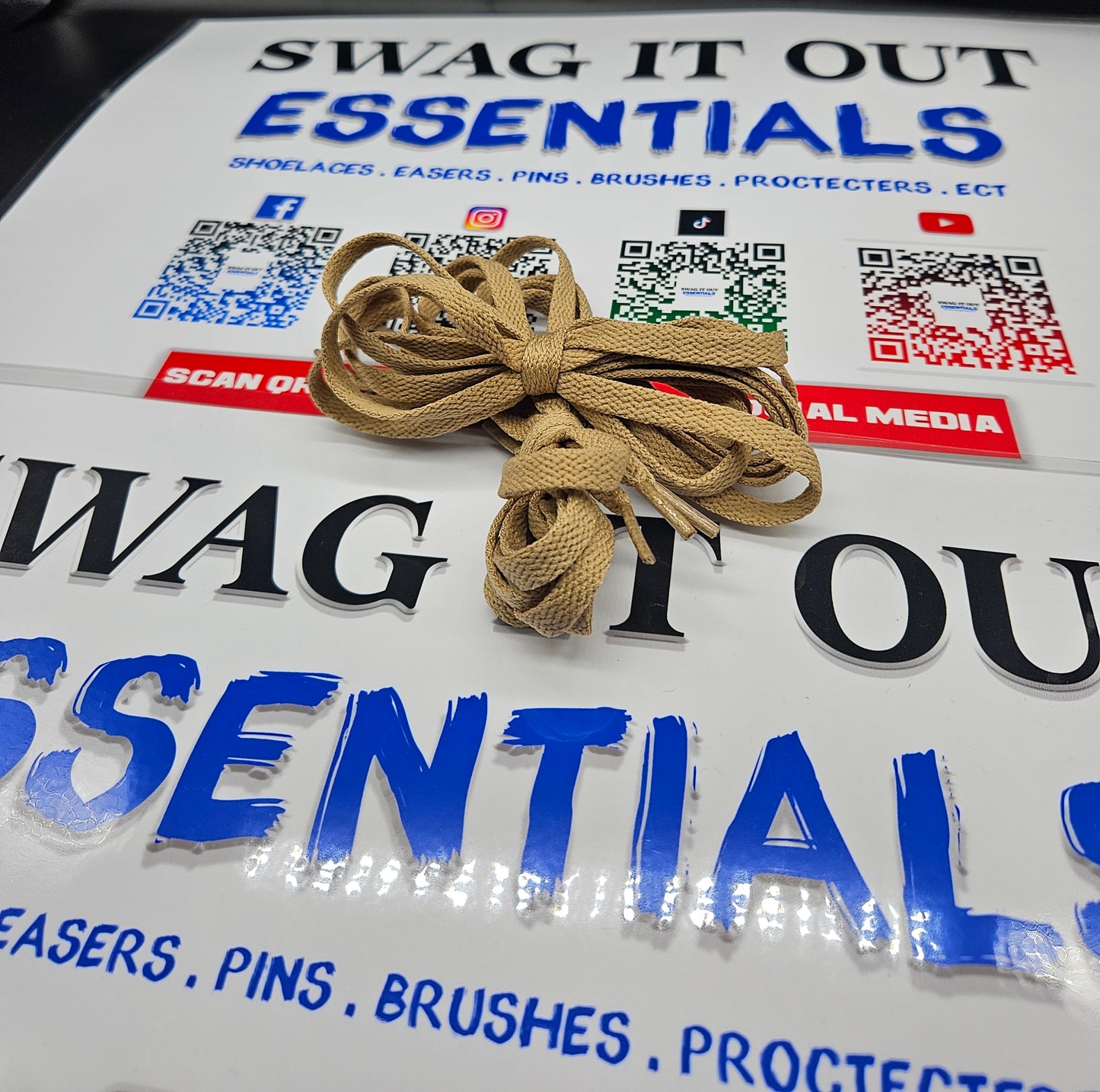 Tan shoelaces