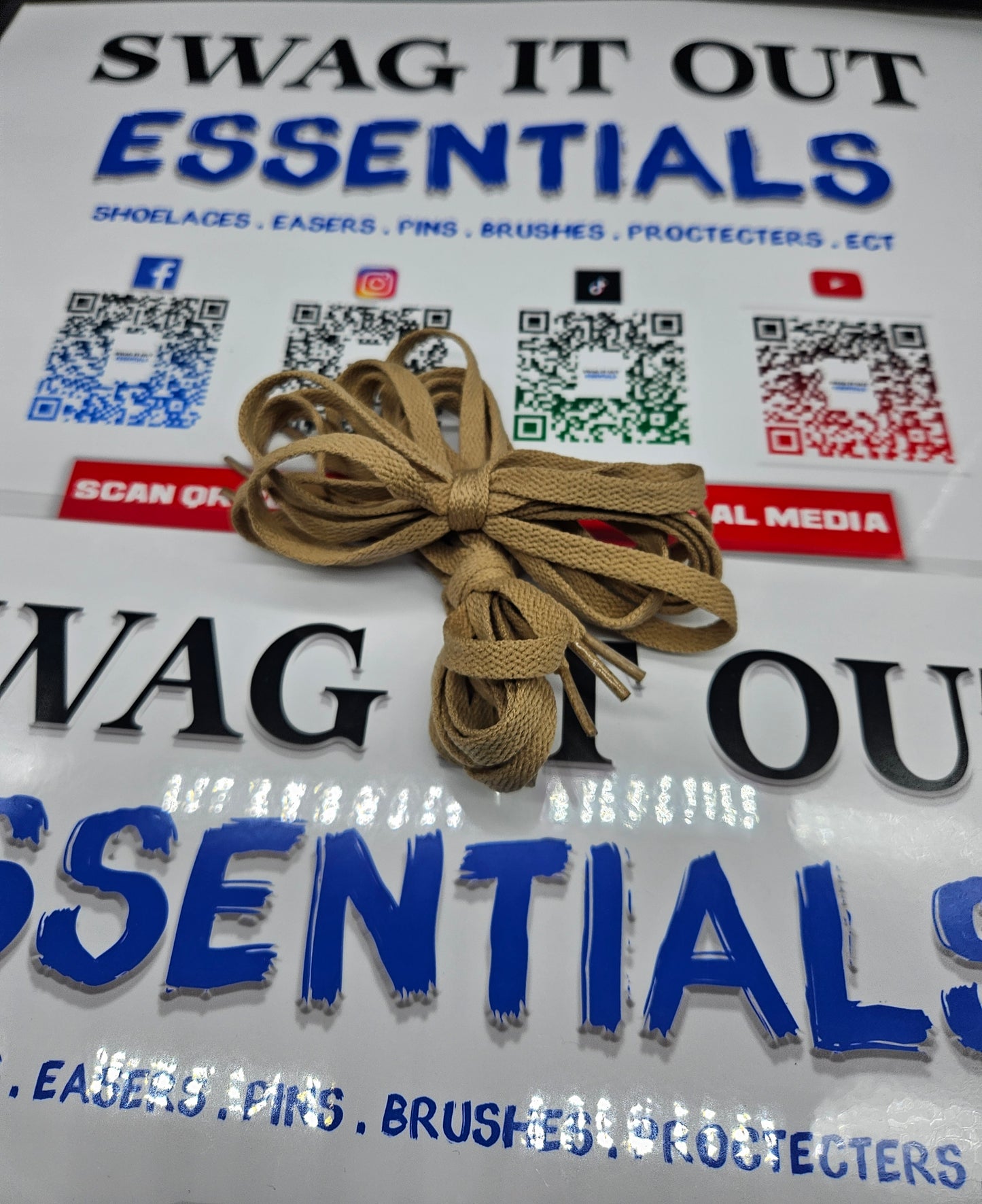 Tan shoelaces