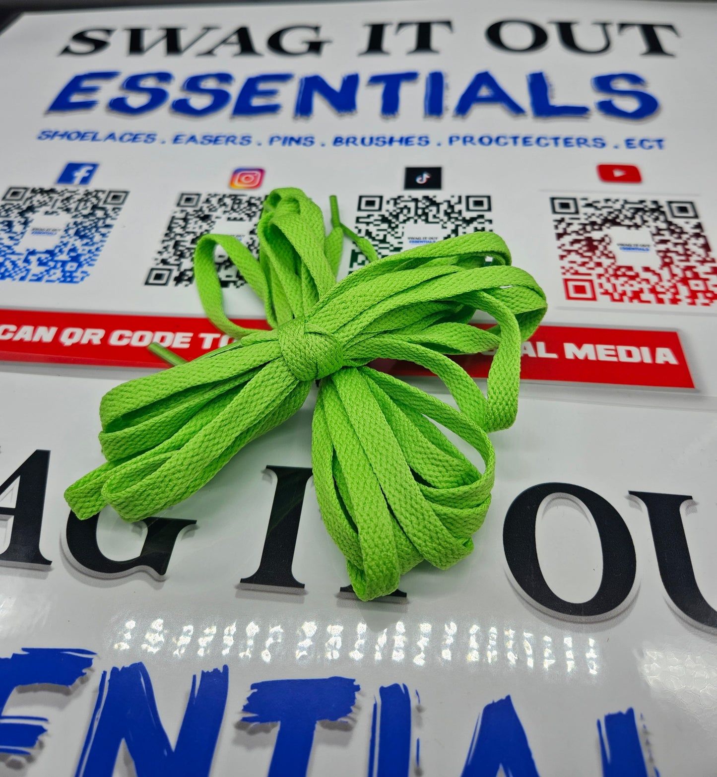 Lime green shoelaces