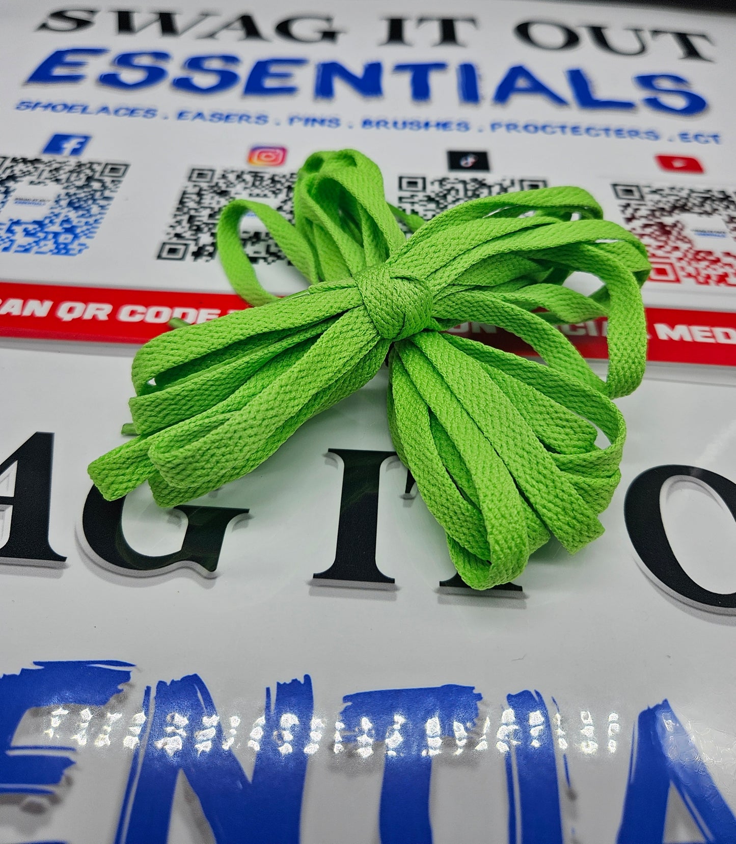 Lime green shoelaces