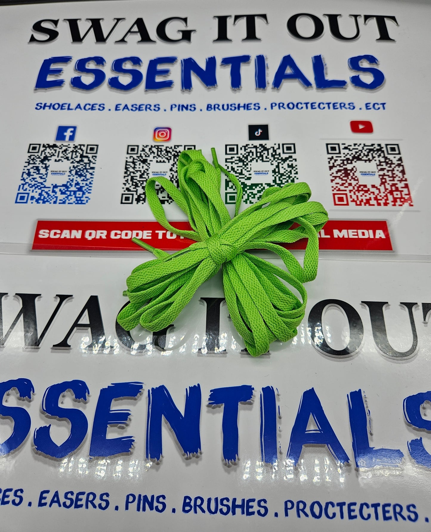 Lime green shoelaces