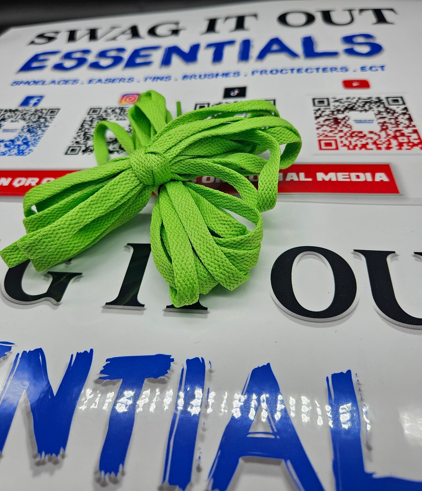 Lime green shoelaces