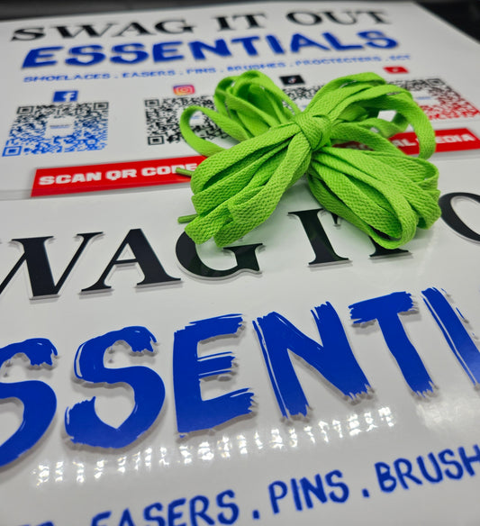 Lime green shoelaces