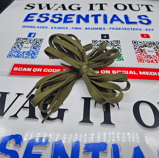 Olive green shoelaces