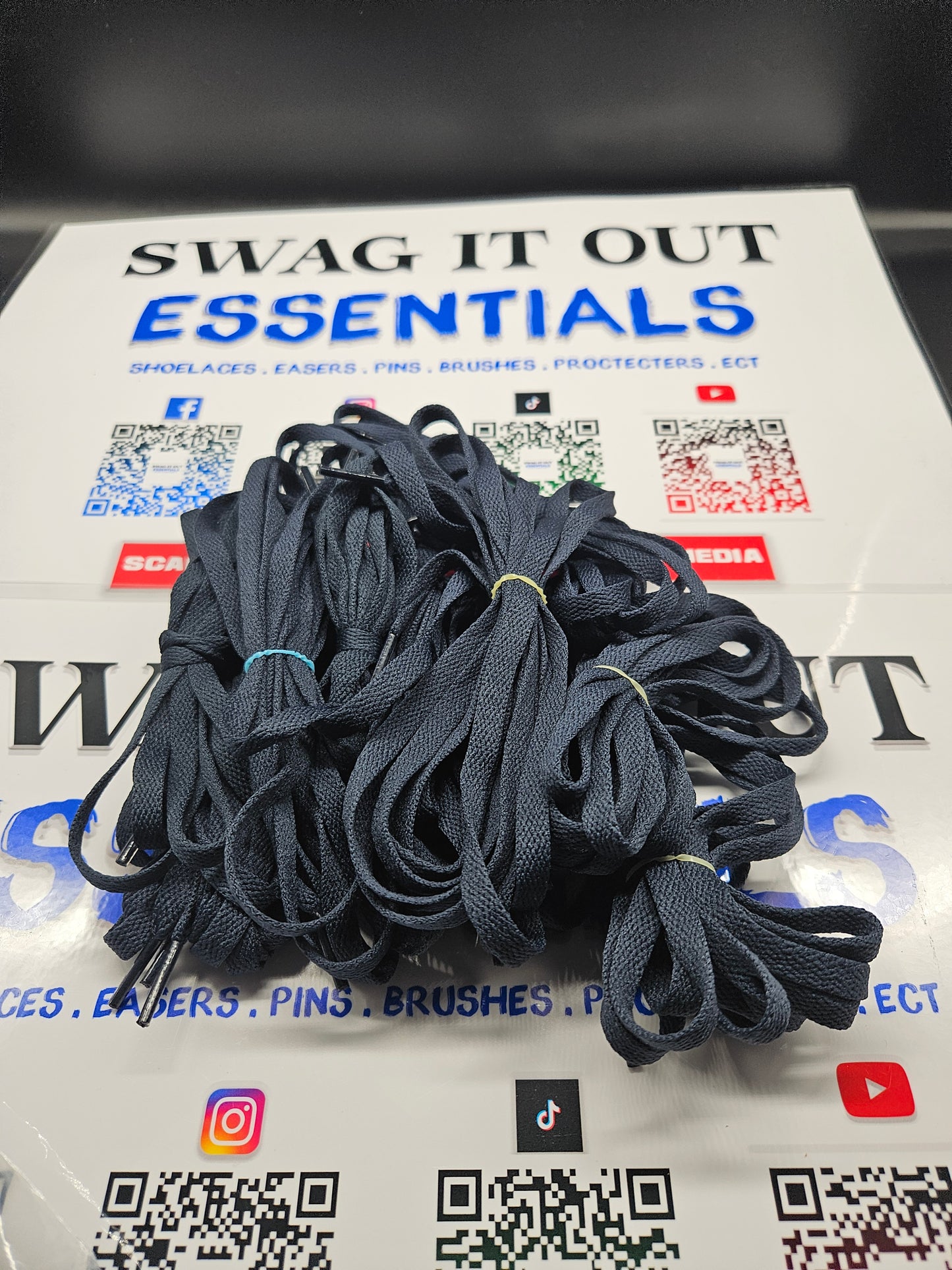 Navy blue shoelaces