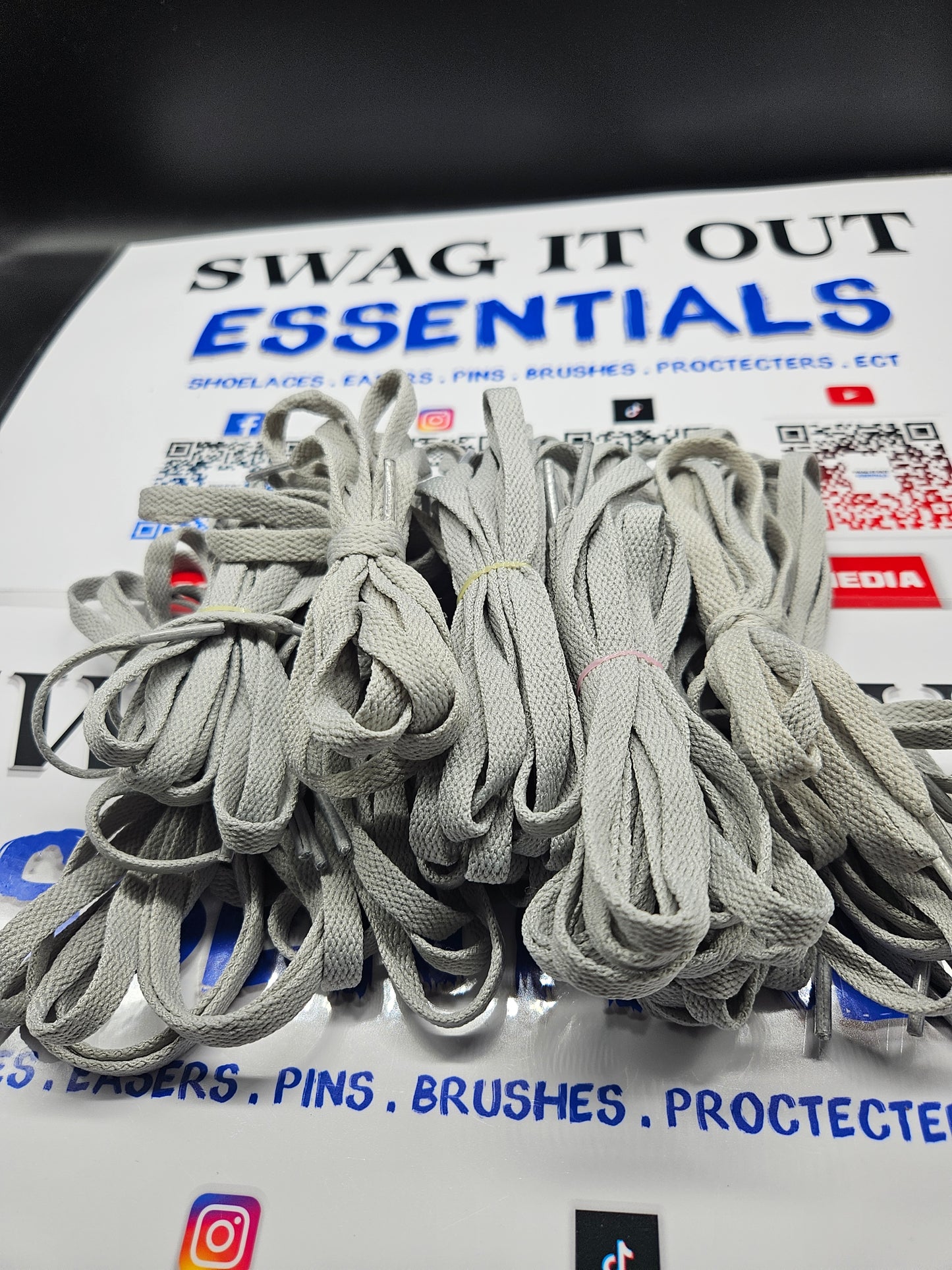 Light grey shoelaces