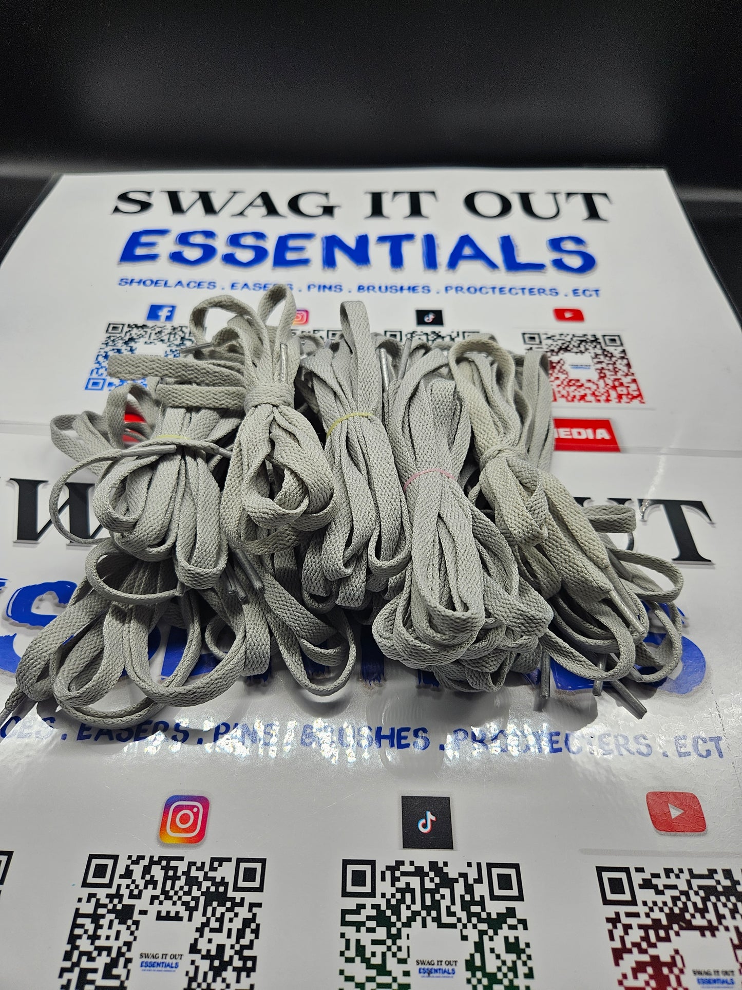 Light grey shoelaces