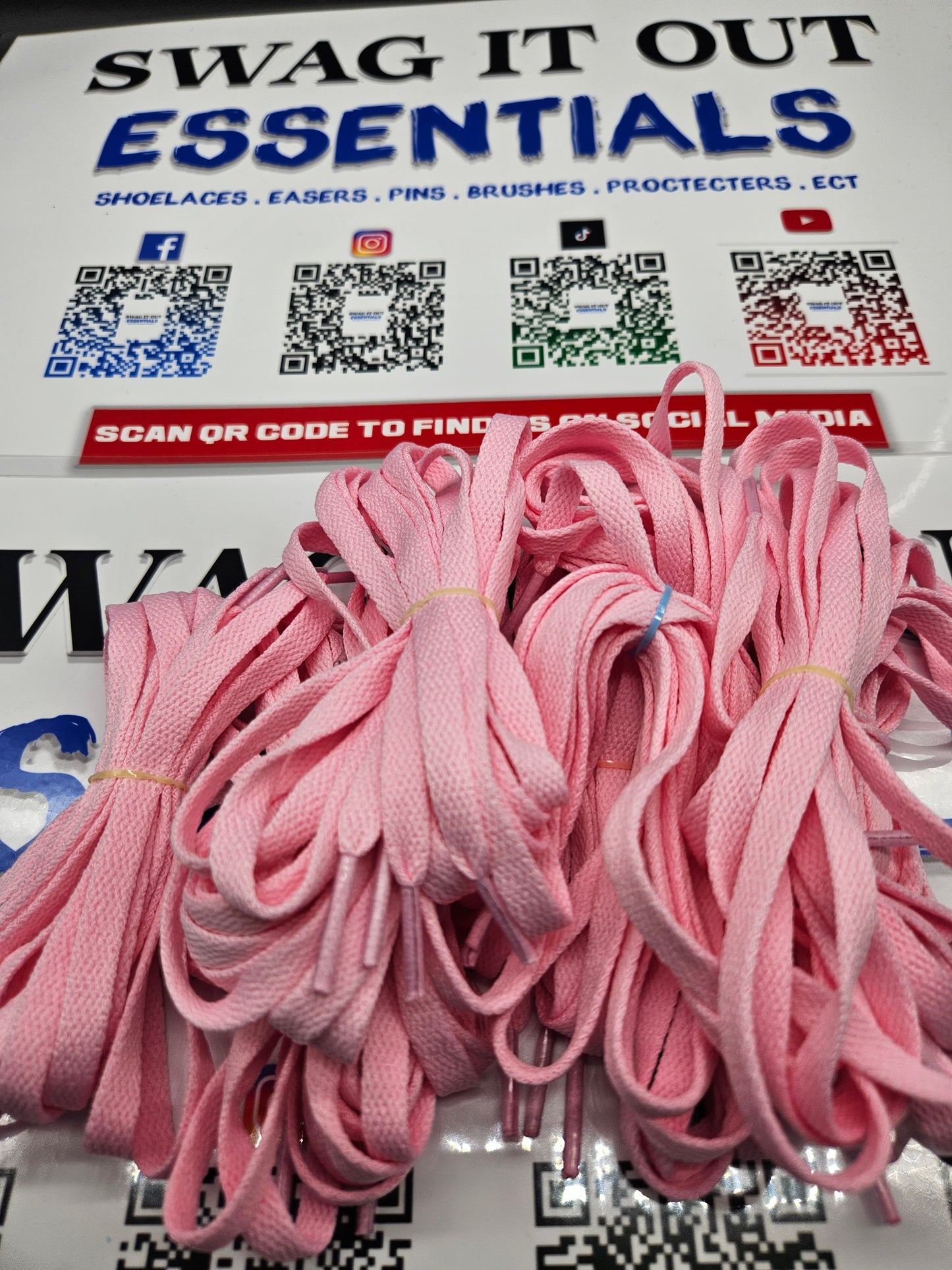 Pink shoelaces