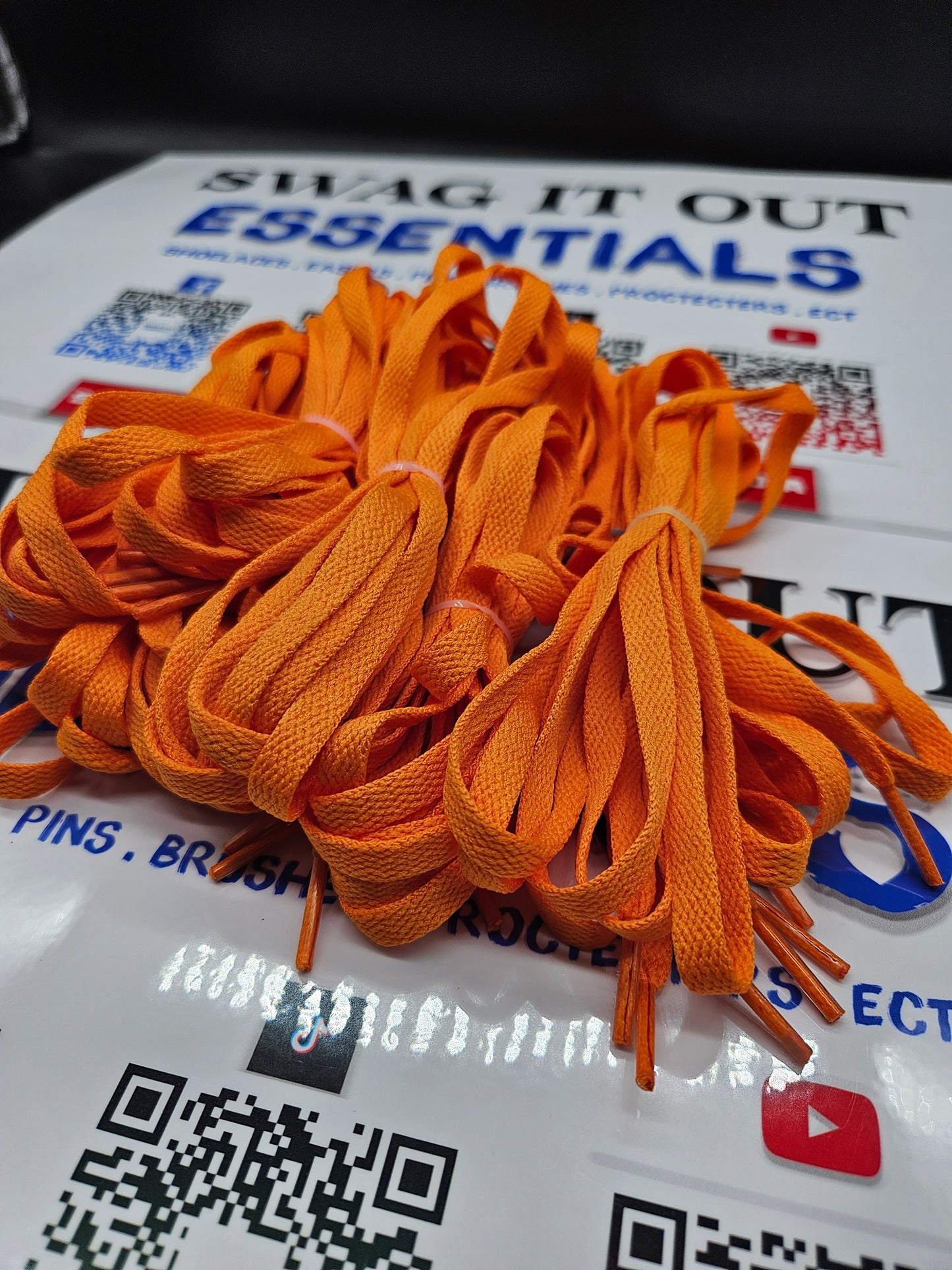 Orange shoelaces