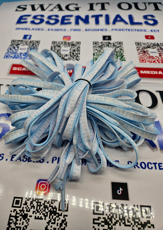 Baby blue drip shoelaces