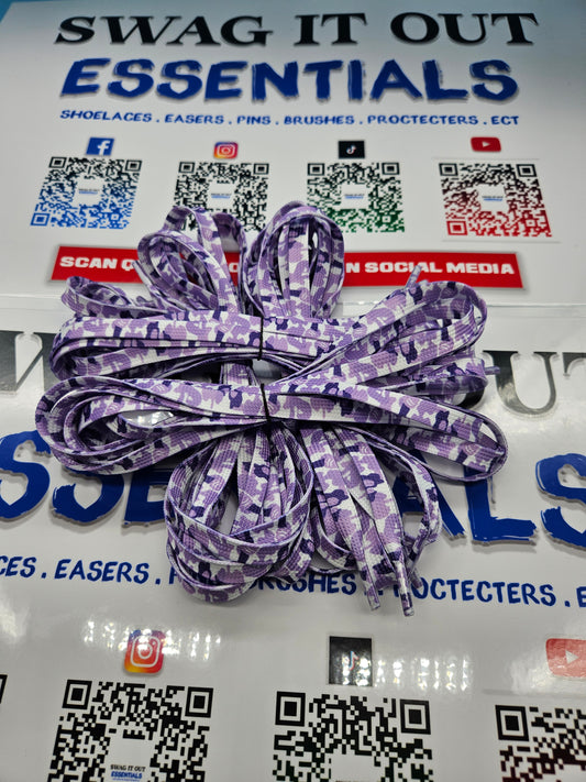 Purple camo shoelaces