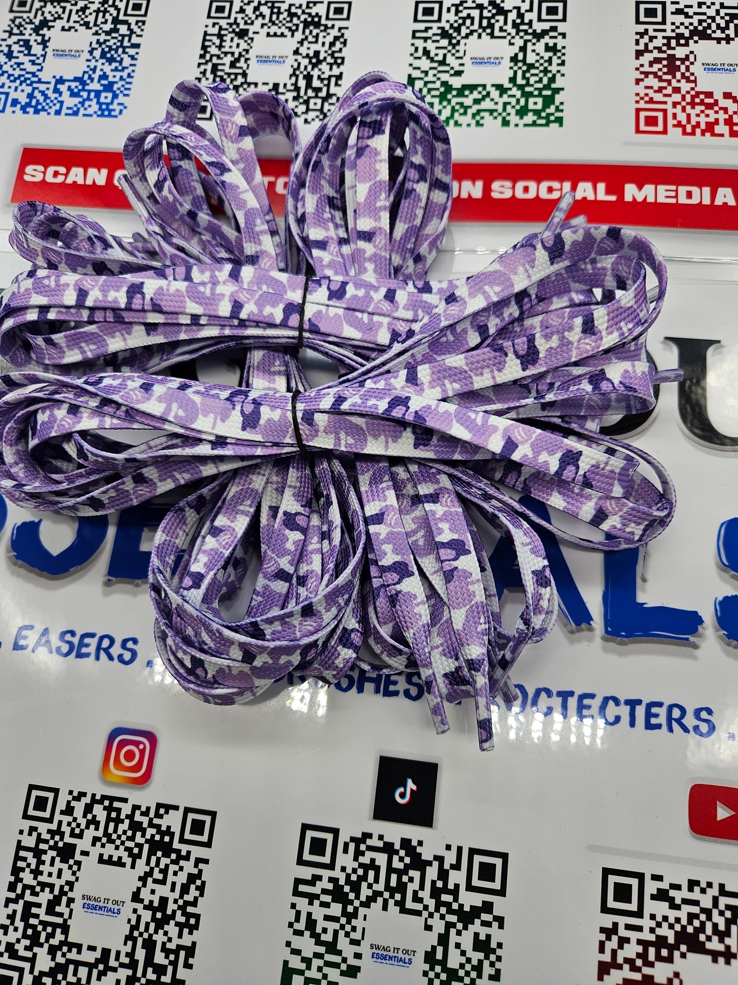 Purple camo shoelaces