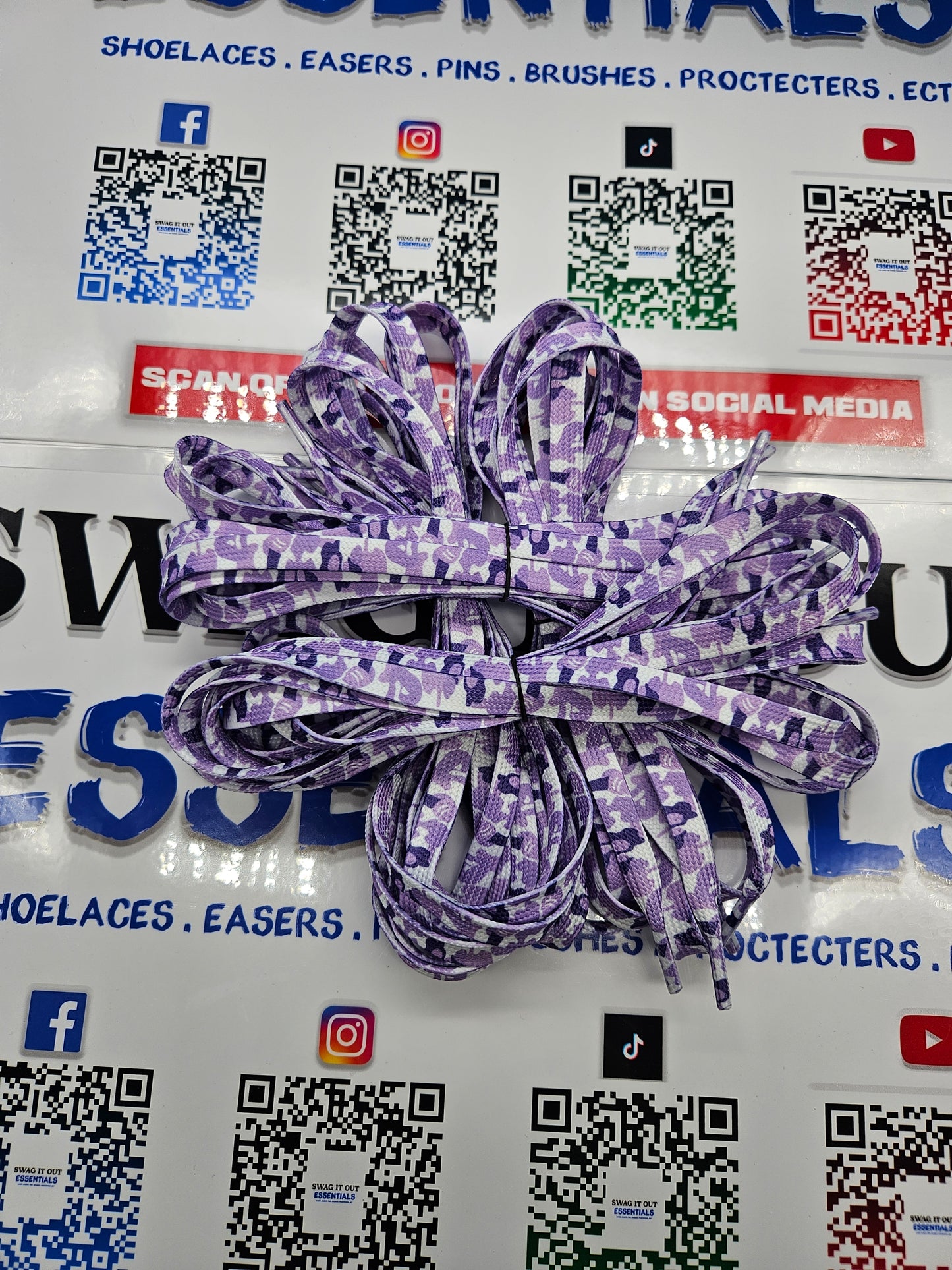 Purple camo shoelaces