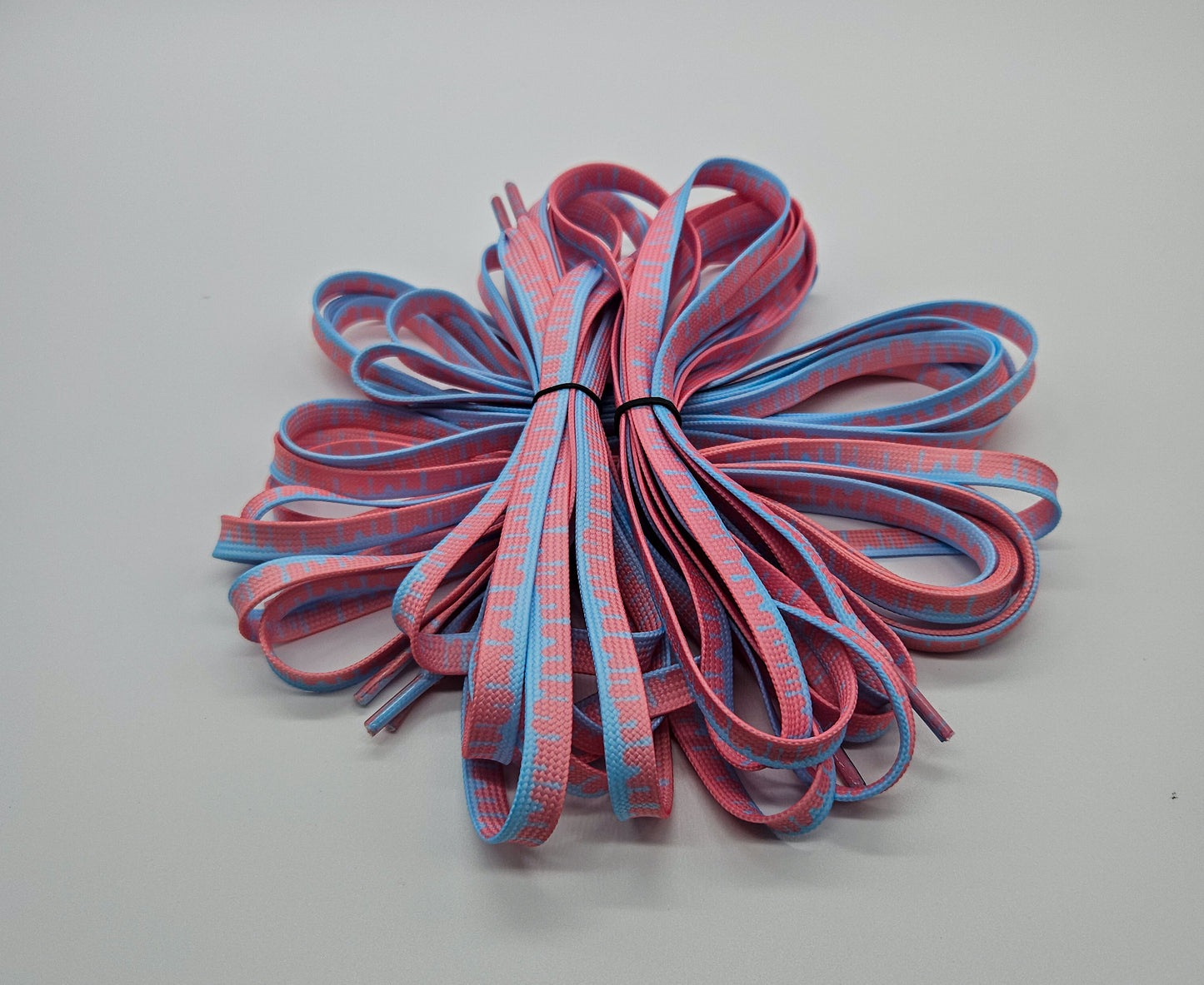 Pink & Baby blue drip shoelaces