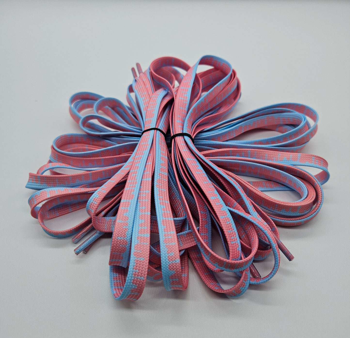 Pink & Baby blue drip shoelaces