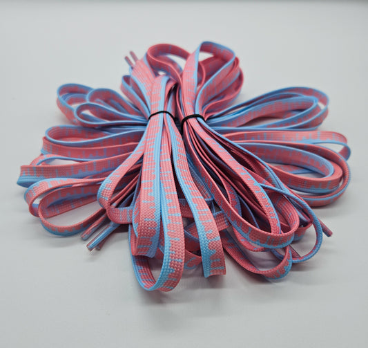 Pink & Baby blue drip shoelaces