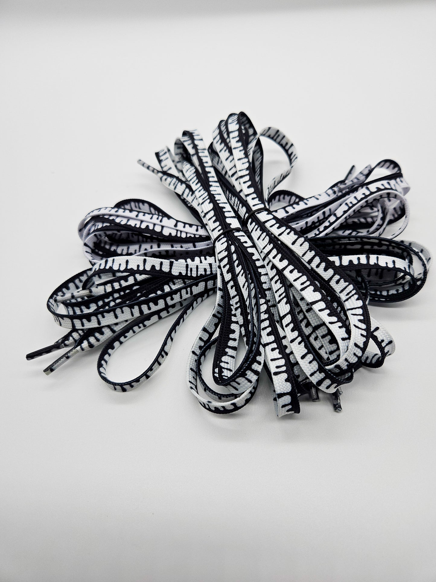 Black & white drip shoelaces