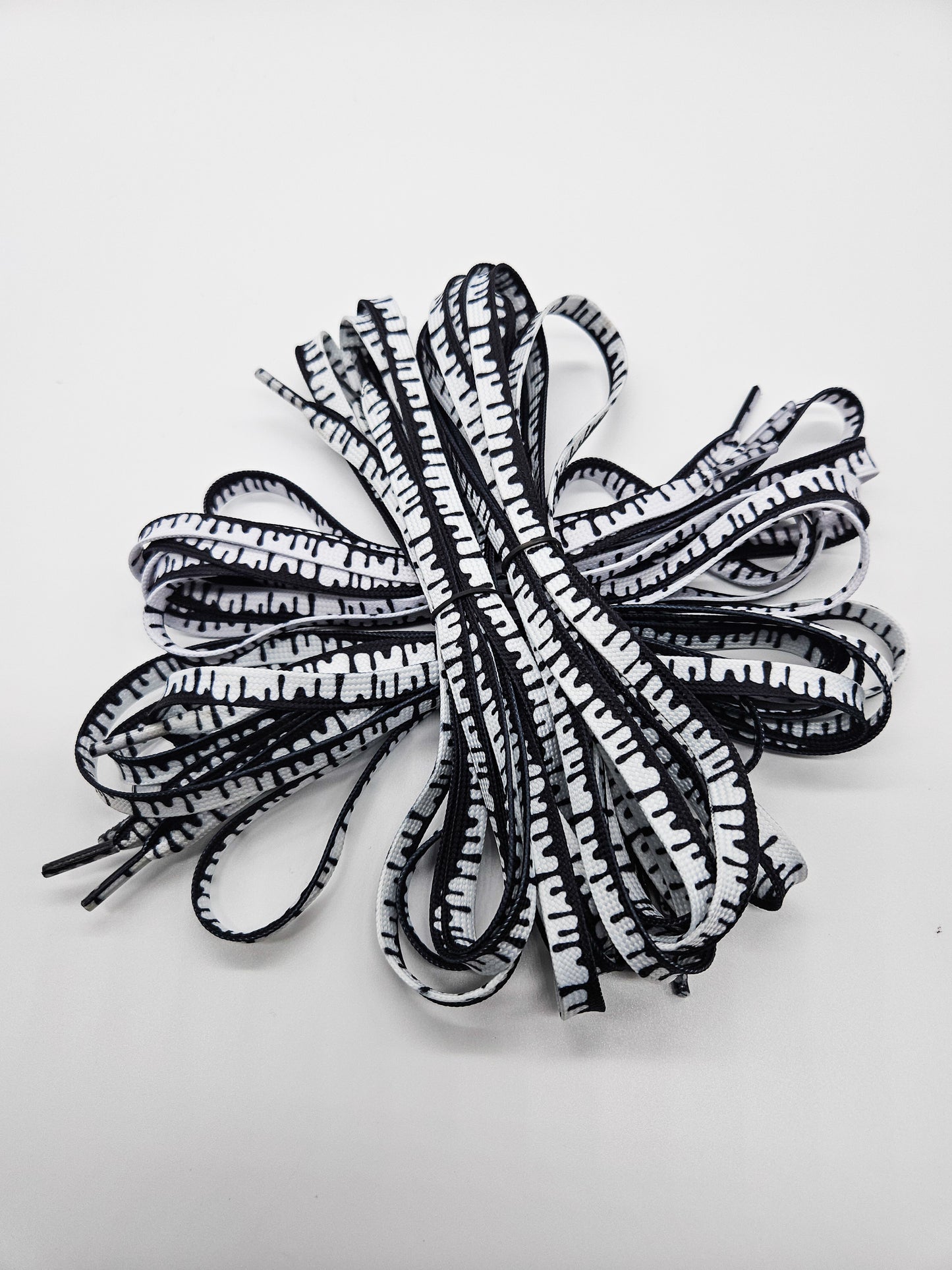 Black & white drip shoelaces