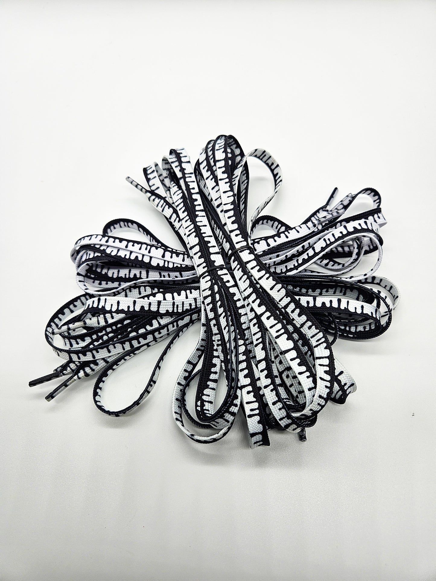 Black & white drip shoelaces
